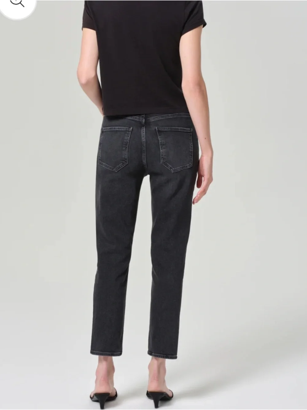 AGOLDE Riley High Rise Straight Crop Jeans 24 Panoramic Black